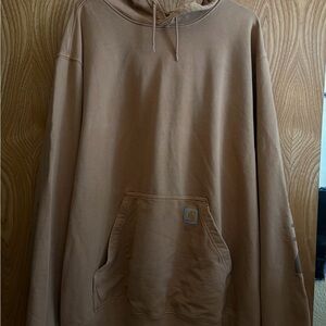 Carhartt Men’s Tan Hooded Sweatshirt Relaxed Fit size XXL